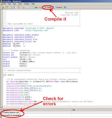 Compiling MT4 Indicator