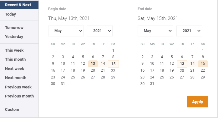 FXStreet Calendar - Time Browsing