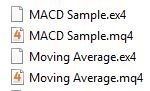 Файлы MetaTrader 4 с расширениями .ex4 и .mq4