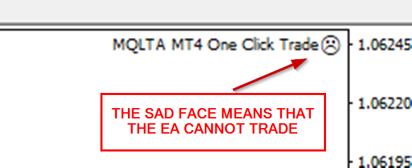The Sad Face Means That EA Cannot Trade