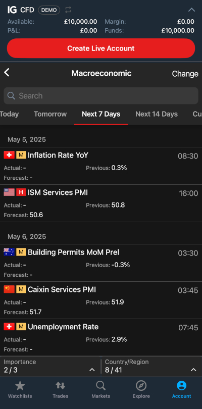 IG 日历应用程序