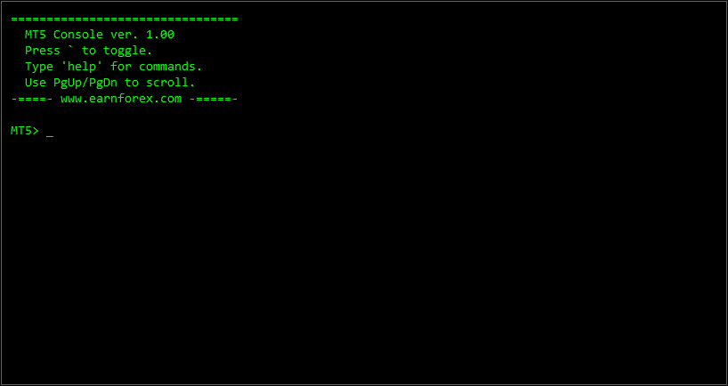 MT5 Console Interface